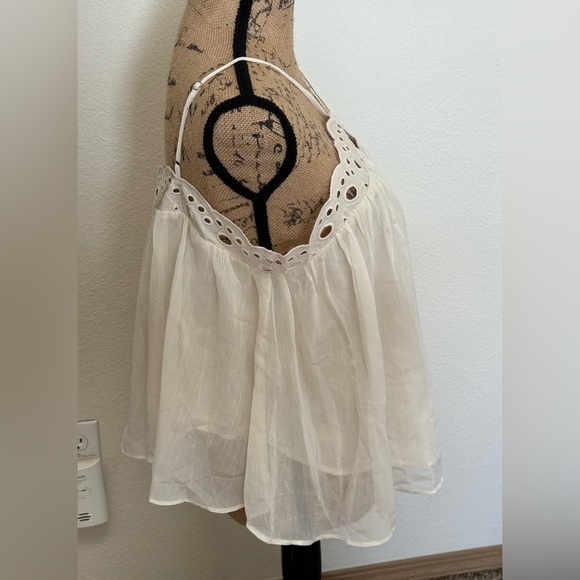 H&M Chiffon Swing Top Ivory- NWT - Picture 8 of 15